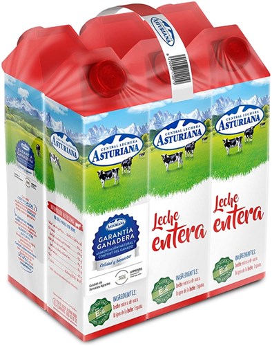 Leche entera ASTURIANA, pack 6x200 ml