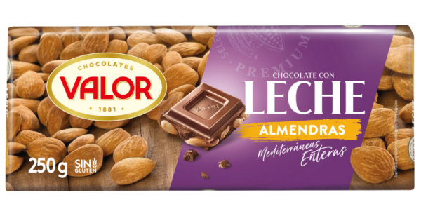 CHOCOLATE PURO LECHE-ALMENDRA 250 GRS.